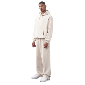 Blank Custom <b>Men's</b> Drop Shoulder <b>Pullover</b> Tracksuits 100% Cotton Fleece Solid Spring Sporty Heavyweight Casual Oversized - Product Image 6