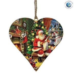 Hanging Metal Heart-Shaped Christmas <b>Tree</b> <b>Ornaments</b>-Thermal Transfer Printed Customizable Size Durable Lightweight Christmas - Product Image 6