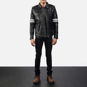 Usa And European Winter Latest Stylish <b>Men</b> Leather <b>Jacket</b> <b>Long</b> Zipper With Side Pocket Latest Design. - Product Image 6