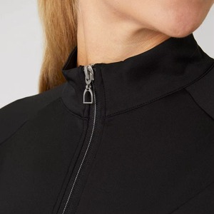 Camiseta Interior de Manga Larga con Cierre para Mujer, Negra, Tejida, Transpirable, Reversible, de Secado Rápido, para Montar a Caballo - Product Image 5