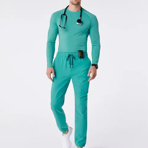 กางเกงสครับแพทย์สั่งทำพร้อมโลโก้ขายส่ง คุณภาพสูง ผ้าแคนวาสยืดหยุ่น แห้งเร็ว ระบายอากาศได้ดี ยูนิเซ็กซ์ กันยับ ชุดทำงาน OEM - Product Image 4