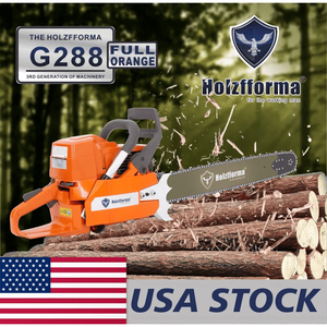 Disponibile negli USA - Testa motrice per motosega a benzina Farmertec G288 87cc di alta qualità, colore arancione, senza barra guida e catena, parti superiori incluse - Product Image 1