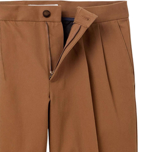 Customized Lightweight <b>Men's</b> Vintage Casual High Stretch Waist Slim Fit Tapered Cotton Twill Dress <b>Chino</b> Pants Pockets <b>Brown</b> - Product Image 6