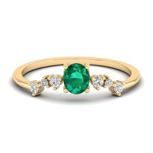 Anillo REYES Exquisito de Plata de Ley 925 con Corte Ovalado y Esmeralda de 0.35Ct, Diseño Elegante, Regalo de Boda con Moissanita, Joyería Fina - Product Image 6