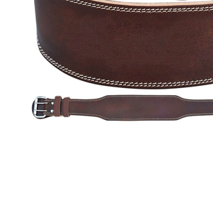 Custom Logo Leather Weightlifting Belt with Steel Buckle, <b>Adjustable</b> Heavy Duty Support for Gym, Deadlift, Powerlifting - Product Image 6