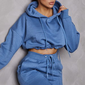 Conjunto Deportivo de Sudadera Corta con Capucha para Mujer, Invierno, Algodón Suave, Estilo Casual, Exportación Pakistán - Product Image 5