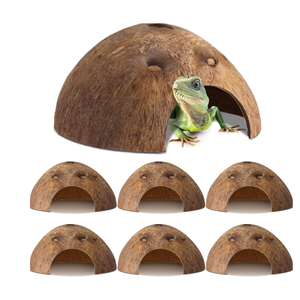ที่หลบภัยสำหรับสัตว์เลื้อยคลานจากเปลือกมะพร้าวขายส่ง, ถ้ำสำหรับกิ้งก่า แมงมุม ปลาในตู้ปลา, บ้านสัตว์เลี้ยงขนาดเล็กที่เป็นมิตรกับสิ่งแวดล้อมจากโรงงานในเวียดนาม - Product Image 1