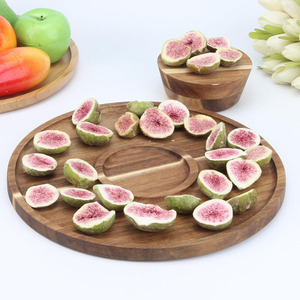 Support à gâteau en bois d'approvisionnement d'usine plateau à gâteau en bois d'acacia massif multi-usages pour gâteau support de piédestal de buffet en bois de service du désert - Product Image 3