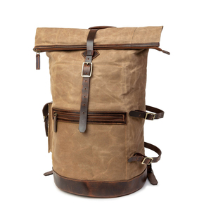 Mochila de Lona y Cuero, Bolsa de Viaje Resistente para Portátil, Venta al Por Mayor, Proveedor OEM, Fábrica LCB-0063 - Product Image 1