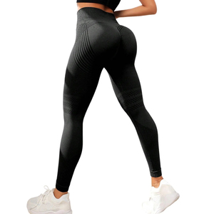Leggings de yoga unisexe pour femme, longueur intégrale, taille mi-haute élastique, séchage rapide, respirants, mélange Spandex/Nylon, avec poches découpées - Product Image 3