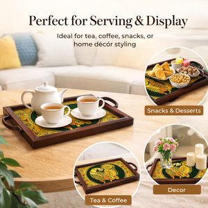 Top Selling Quality Round Duck Printed Wooden <b>Serving</b> <b>Tray</b> with Iron <b>Black</b> Handle Decorative Catering Portable Friendly Sell - Product Image 6