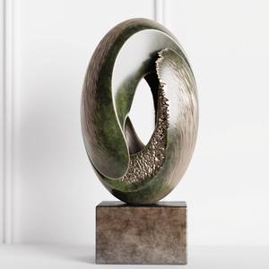 Sculpture abstraite esthétique en laiton et aluminium, art décoratif en métal, statue décorative, figurine en métal pour hôtel, décoration de table à domicile - Product Image 5