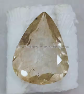 พลอยสังเคราะห์สังเคราะห์สังเคราะห์จากธรรมชาติสีทองและหยาบผลิตจากควอตซ์อัญมณีหลวม - Product Image 3