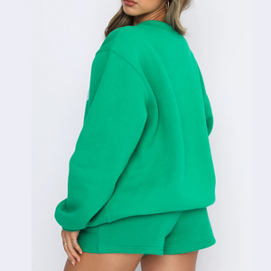 Conjunto de Sudadera y Pantalones Cortos Minimalistas para Mujer, Ropa Casual para Estar en Casa, Conjunto de Dos Piezas, Algodón Suave, Ropa Informal de Verano - Product Image 2