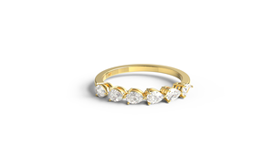 Anillo de Compromiso de Lujo en Oro de 18K con Diamante en Forma de Pera, Anillo Apilable en Forma de Lágrima, Joyería Fina, Regalo para Mujer - Product Image 1