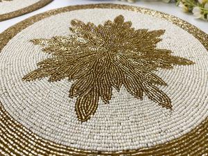 Handmade Elegant Beaded Embroidery <b>Placemats</b> Premium Decorative <b>Table</b> Mats for Home <b>Dining</b> Room Restaurant Hotel and Celebration - Product Image 2