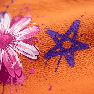 Ensemble de survêtement pour femme ONEAPEX : Sweat-shirt graffiti orange et pantalon large floral streetwear – Tenue décontractée deux pièces - Product Image 6