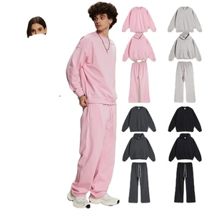 Sudadera con capucha y logotipo personalizado Unisex de corte holgado de 430g, Conjunto de sudadera para correr, ropa de calle, Jersey, conjunto de Jogger, chándal, Pantalones - Product Image 5