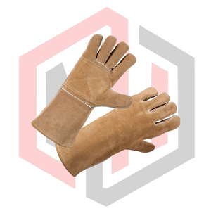 Reinforced Double Layer Leather Welding <b>Gloves</b> 7 oz Thick 16INCH Anti-Vibration Impact Reducing Durable Heat Resistant Cowhide - Product Image 2
