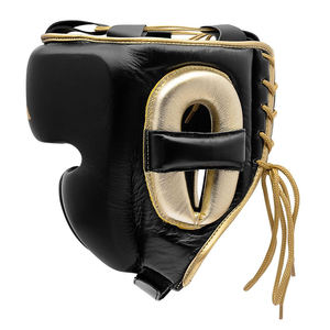 Casque de boxe en cuir véritable, MMA, Kickboxing, Muay Thai, protège-tête à menton ouvert, casque de combat pour arts martiaux - Product Image 4