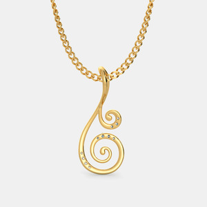Collar con Colgante de Diamante Cultivado en Laboratorio, Doble Espiral, Oro Amarillo - Product Image 5