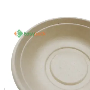 32 oz दौर biodegradable गन्ना खोई खाद्य पैकेजिंग प्रहार कटोरा
