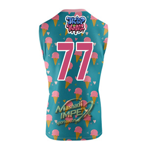 Mashadi IMPEX JRKP YSAR Sublimated Flag Football Jersey Set 77 <b>Ice</b> for Pattern Sleeveless Quick Dry Unisex Children - Product Image 3