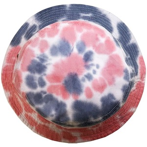Unisex Tie Dye Bucket <b>Hat</b> Red Blue <b>White</b> Pattern Casual Spring Summer Beach Wear Canvas Style - Product Image 6