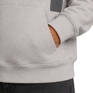 Sweat à capuche gris personnalisé pour homme en molleton de coton épais, broderie géométrique, streetwear, fabrication OEM sous marque privée - Product Image 4