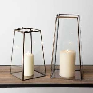 Portavelas Cuadrado de Latón y Vidrio, Elegante Linterna Decorativa Negra para Decoración Moderna del Hogar, la Mejor Linterna para Regalo - Product Image 2