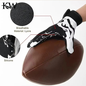 High Quality Professional American Football Receiver <b>Gloves</b> Anti-Slip Breathable Hand Grip <b>Moisture</b> Wicked UV Protection - Product Image 6