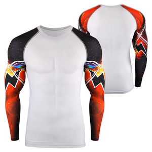 Camisetas Rash Guard Unisex Personalizadas, Transpirables, de Secado Rápido, Anti-UV, de Poliéster/Nailon, Manga Larga, con Impresión Digital y Logotipo Personalizado - Product Image 2