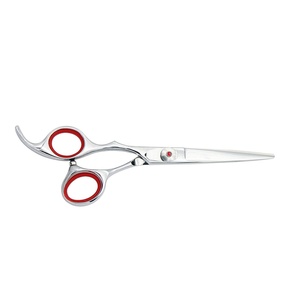 Ciseaux de coiffure professionnels pour barbier, lames droites en acier inoxydable, ciseaux de coupe de cheveux à lame plate, pour droitiers, logo personnalisé - Product Image 4