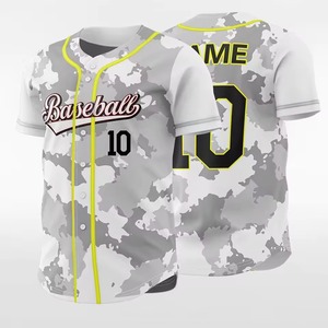 Camiseta de Béisbol Sublimada Personalizada con Patrón de Camuflaje, Manga Corta, Unisex, Transpirable, de Poliéster, para Todas las Temporadas, Corte Regular - Product Image 1