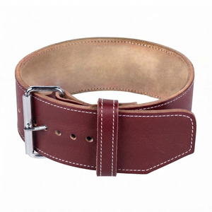 SAAR INDUSTRIES Unisex Maroon Leather Strong Heavy Duty Non-Slip Plus Size <b>Weight</b> Lifting Belt Adjustable Waist Support <b>Training</b> - Product Image 4