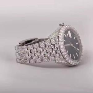 Reloj de Cuarzo de Lujo con Diamantes Estilo Iced, Acero Inoxidable, Moissanita, Diseño Hip Hop, Resistente al Agua 10 Bar - Product Image 2