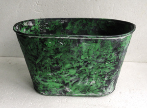 Maceta de Metal más vendida, forma ovalada, cubierta de polvo, Color verde antiguo para el jardín del hogar y la decoración de flores, el precio más bajo - Product Image 2