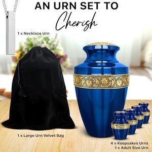 Regal Adult Aluminum Funeral Ashes Urn Cremation <b>Memorial</b> <b>Keepsake</b> Holder With Decorative Premium Matte Appearance - Product Image 5