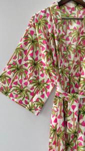 Bata Kimono de Playa 100% Algodón Indio para Mujer, Bata Larga para Baño y Vestir, Bata de Maternidad para Ducha, Ropa de Playa y Dormir - Product Image 2