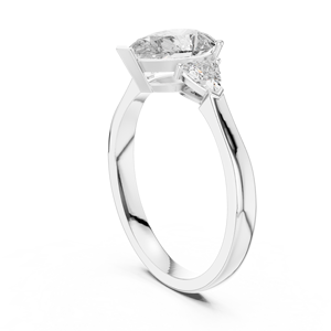 Bague de fiançailles en diamant pour femme Krishnam Jewel, 1,30 CT, couronne royale, taille poire et taille trillon, trois pierres, bijoux de mariage élégants - Product Image 4