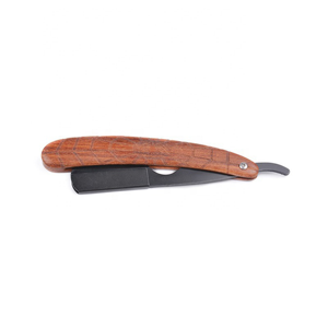 Navaja de Afeitar Recta de Acero Inoxidable de la Mejor Calidad, Mango de Madera, Tornillo Ajustable, Cuchilla Única, Herramienta de Afeitado para Barbería, OEM - Product Image 1