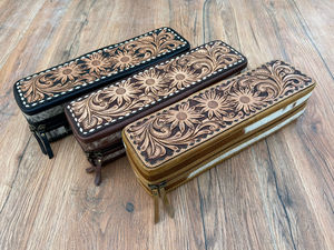 Hot Selling Handmade Hair on Tooled Leather Heat Resistant Curling Iron Cases Great for <b>Traveling</b> Organizer for Women Hair Tools - Product Image 2