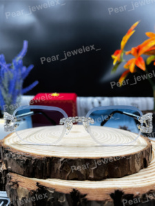 Elegant Full Rim Rectangle <b>Eyewear</b> VVS Moissanite Diamond Accents For Adults Unisex Lightweight Design - Product Image 1