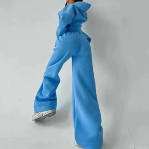 Conjunto Deportivo Informal de Invierno para Mujer, Sudadera con Capucha y Pantalones de Chándal de Algodón, Felpa Ecológica de Secado Rápido, 300g - Product Image 5