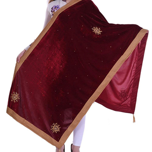 Custom Made Wholesale Price Bulk Quantity <b>Embroidered</b> Wool Women Fancy Design Winter Long Scarfs <b>Shawls</b> Adults - Product Image 5