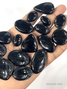Cabochon en obsidienne noire naturelle, pierres précieuses en vrac, formes variées, 20-30 mm, livraison rapide en gros - Product Image 2