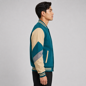 Men Varsity Jacket Custom Logo Soft Comfortable Casual Baseball Bomber Streetwear Varsity Jacket Wholesale High Quality - Product Image 2