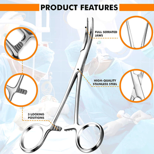 คีมหนีบหลอดเลือด COBECO INSTRUMENTS คุณภาพสูง ผลิตจากสแตนเลสสตีล พรีเมียม พร้อมระบบล็อค สำหรับการผ่าตัด แบบตรงและแบบโค้ง - Product Image 6
