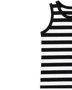 Black <b>White</b> Striped <b>Men</b> Cotton Tank Top Sleeveless <b>Vest</b> Casual Summer Gym Fitness Shirt Breathable Loose Fit Streetwear Tank Top - Product Image 3