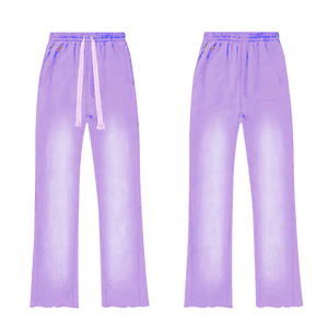 Pantalones de chándal lavados con ácido 100% algodón para hombre Pantalones lavados con piedra con estilo desteñido al sol - Product Image 6